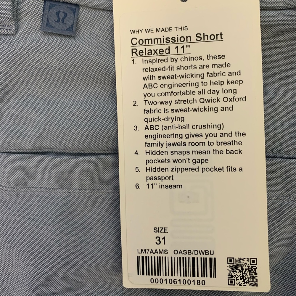LuluLemon Commission Short 11” Inseam